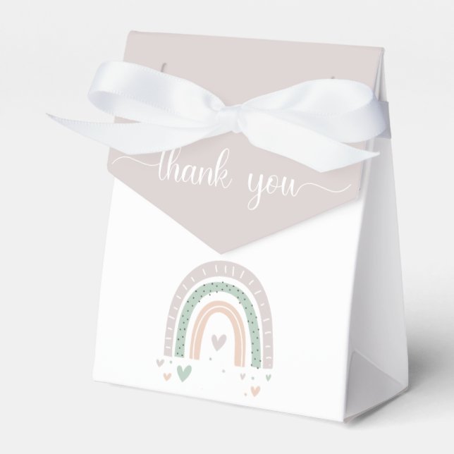 Boho Rainbow Baby Shower Favour Box (Front Side)