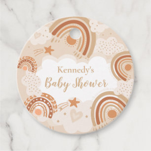 Boho Rainbow Baby Shower Favour Tags