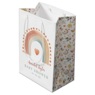 Boho Rainbow Baby Shower Gift Bag – Watercolor Ear