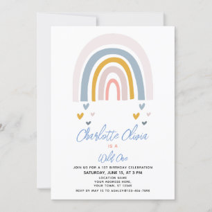 Boho Rainbow Baby Shower in Terracotta Orange Invitation