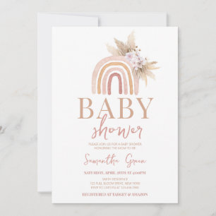 Boho Rainbow Baby Shower Invitation
