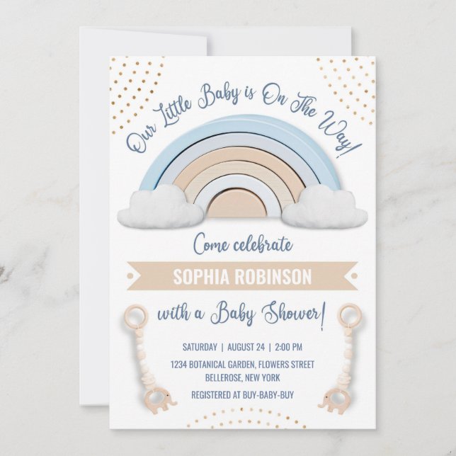 Boho Rainbow Baby Shower Invitation (Front)