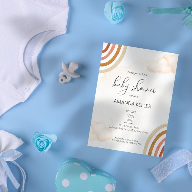 Boho Rainbow Baby Shower Invitation (Creator Uploaded)