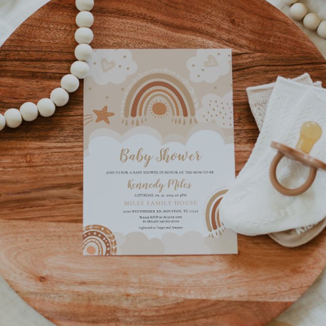Boho Rainbow Baby Shower Invitation (Creator Uploaded)