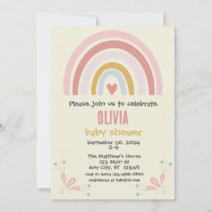 Boho Rainbow Baby Shower Invitation   Customisable