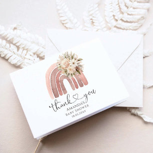 Boho Rainbow Baby Shower Party Thank You Card