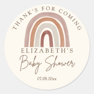 Boho Rainbow Baby Shower – Perfectly Neutral Classic Round Sticker