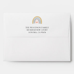 Boho Rainbow Baby Shower Return Address Envelope