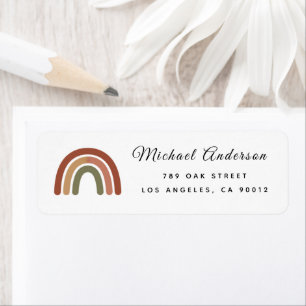 Boho Rainbow Baby Shower Return Address Label