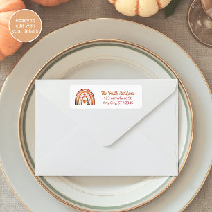 Boho Rainbow Baby Shower Return Address Labels