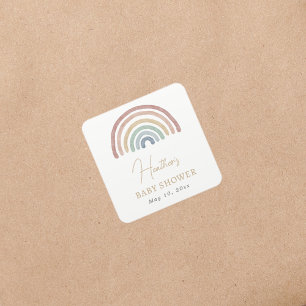Boho Rainbow Baby Shower Sticker