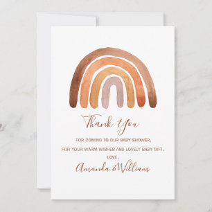 Boho Rainbow Baby Shower Thank You Car Card