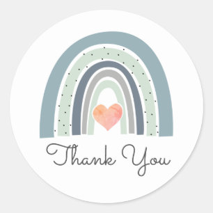 Boho Rainbow Baby Shower Thank You Classic Round S Classic Round Sticker