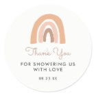 Boho Rainbow Baby Shower Thank You Favour