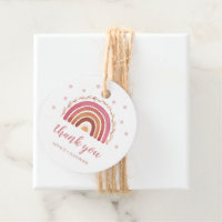 Boho Rainbow Baby Shower Thank You Favour Tags