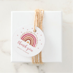 Boho Rainbow Baby Shower Thank You Favour Tags