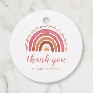 Boho Rainbow Baby Shower Thank You Favour Tags