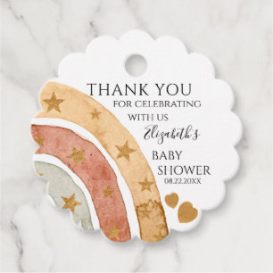 Boho Rainbow Baby Shower Thank You  Favour Tags