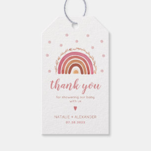 Boho Rainbow Baby Shower Thank You Favour Tags