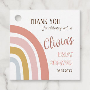 Boho Rainbow Baby Shower Thank You Favour Tags