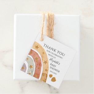 Boho Rainbow Baby Shower Thank You Favour Tags
