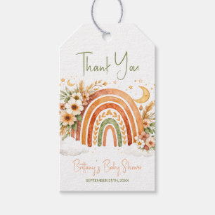Boho Rainbow Baby Shower Thank You Gift Tags