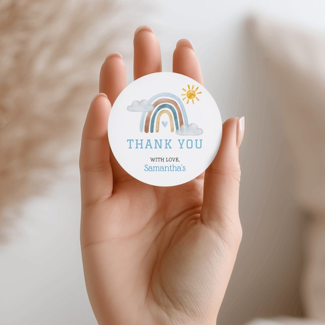Boho Rainbow Baby Shower Thank You Sticker (Creator Uploaded)