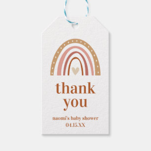 Boho Rainbow Baby Shower Thank You Tag