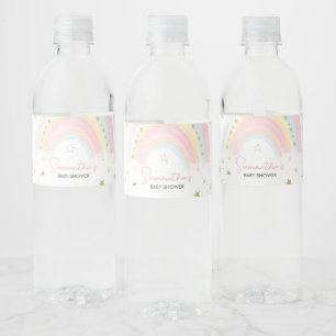Boho Rainbow Baby Shower  Water Bottle Label