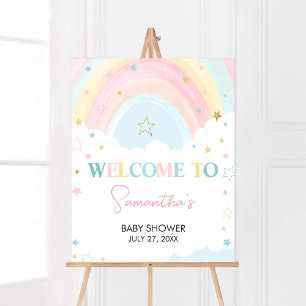 Boho Rainbow Baby Shower Welcome Poster