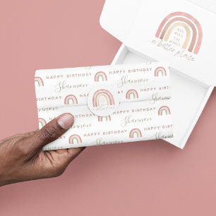 Boho Rainbow Birthday Tissue Paper 