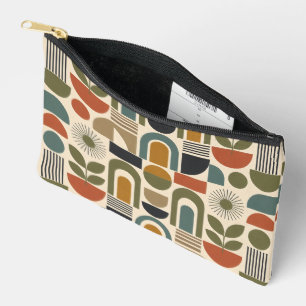 Boho Rainbow & Botanical Seamless Pattern Accessory Pouch