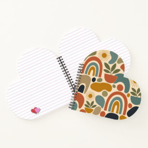 Boho Rainbow & Botanical Seamless Pattern Notebook