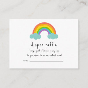 Boho Rainbow Boy Diaper Raffle Card