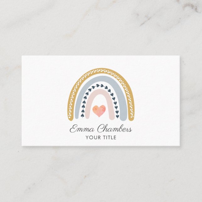 Boho Rainbow Business Card (Front)