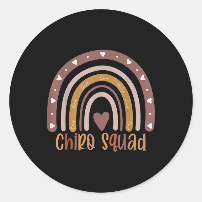 Boho Rainbow Chiro Squad Chiropractor Doctor Chiro Classic Round Sticker (Front)