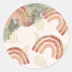 Boho Rainbow  Classic Round Sticker