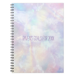 Boho Rainbow Clouds Goals Notebook