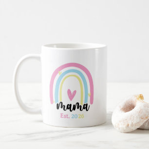 Boho Rainbow Custom Mama Est. Year Keepsake Coffee Mug