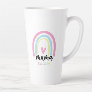 Boho Rainbow Custom Mama Est. Year Keepsake Latte Mug