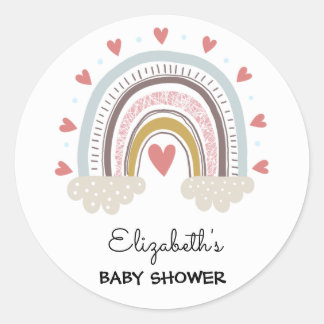 Boho Rainbow Customised Baby Shower Stickers