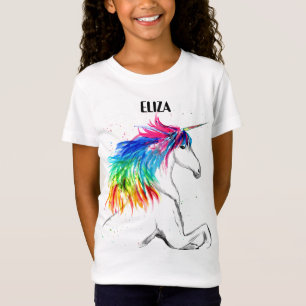 Boho Rainbow Cute Girls Unicorn Kids T-Shirt