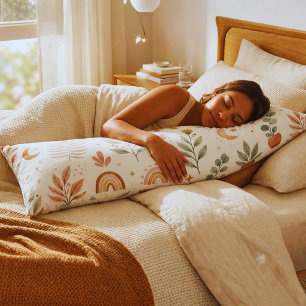 Boho Rainbow Desert Succulent and Sunflower Body Cushion