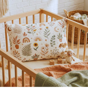 Boho Rainbow Desert Succulent and Sunflower Patter Decorative Cushion