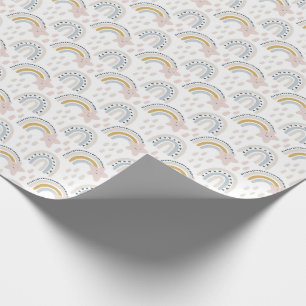 Boho Rainbow Design Neutral Colours Wrapping Paper