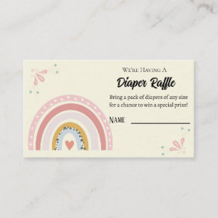 Boho Rainbow Diaper Raffle Ticket - Baby Shower Enclosure Card