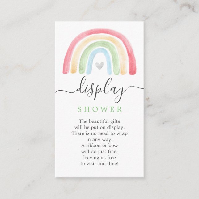 Boho Rainbow Display Shower Baby Shower Card (Front)