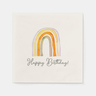 Boho rainbow drawing Birthday party napkins