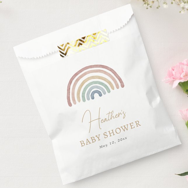Boho Rainbow Favour Bags (Cute Boho Rainbow Baby Shower Favor Bag by Painted Paperie
)