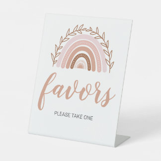 Boho Rainbow Favours Sign, Baby Shower Sign 8x10"